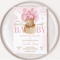 Girl Bear Hot Air Balloon Baby Shower 