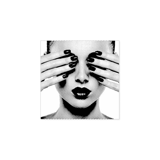 Girl Beautiful Lady Makeup Acrylic Nails Rubber Stamp (Imprint)