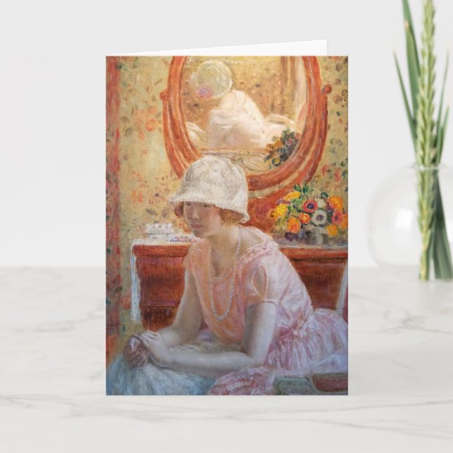 Girl Before a Mirror | Frederick Carl Frieseke Card (Front)