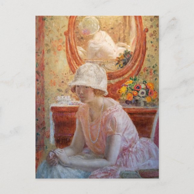 Girl Before a Mirror | Frederick Carl Frieseke Postcard (Front)