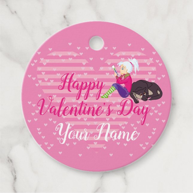 Girl Being in love  Favour Tags (Front)