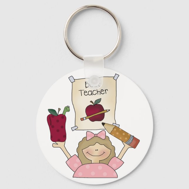 Girl Best Teacher Keychain (Front)