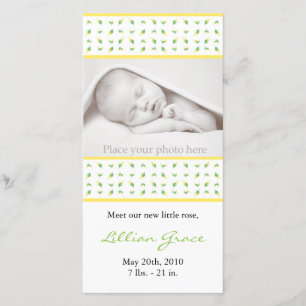 Girl Birth Announcement - Photo Card