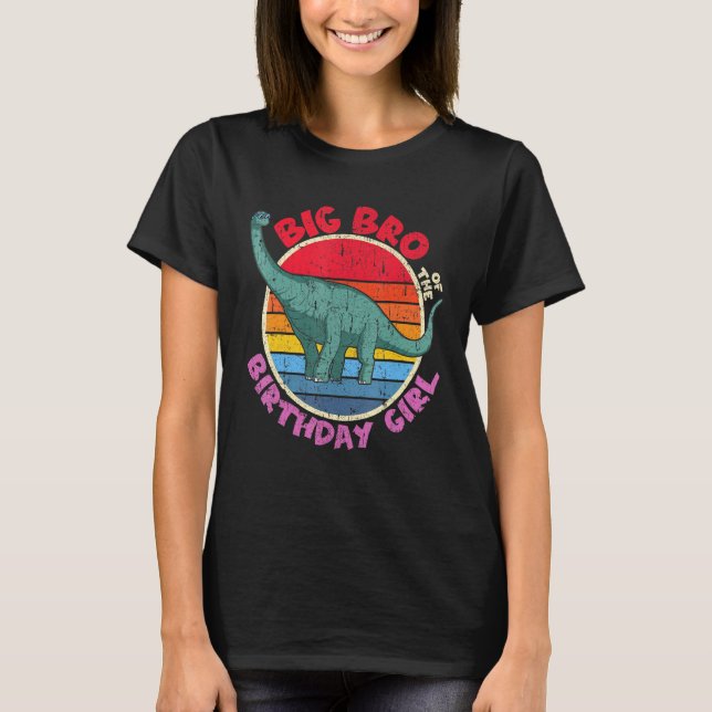 Girl Birthday I Big Bro I Brachiosaurus I Family M T-Shirt (Front)