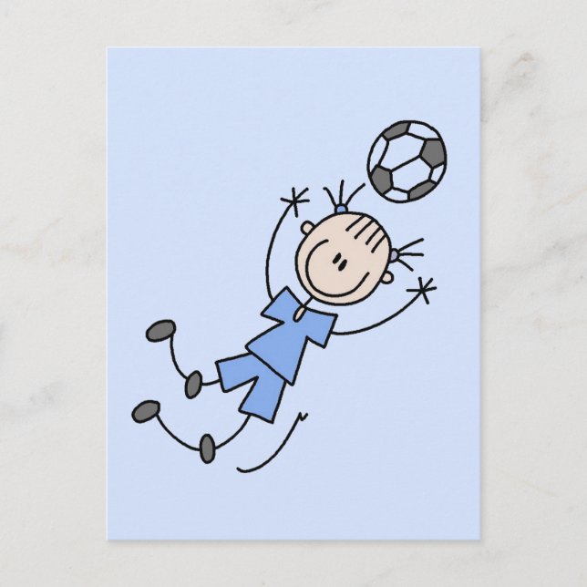 Girl Blue Soccer Uniform Tshirts and Gifts Postcard (Front)