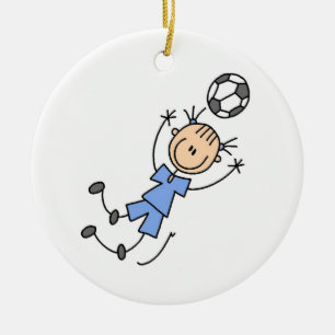 Girl Blue Uniform Soccer Player T-shirts and Gifts Ceramic Ornament