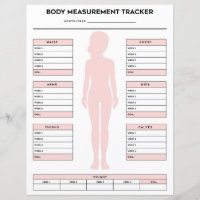 Girl Body Measurements Tracker Weight Loss Chart