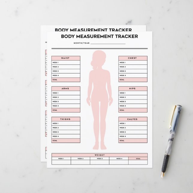 Free Printable Body Gym Measurement Chart Girl Body Measurements