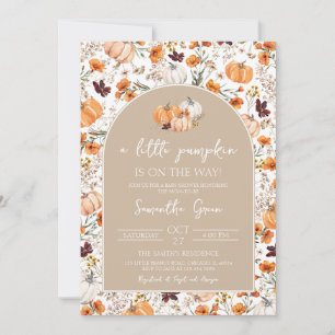 Girl Boho Pumpkin Baby Shower Invitation