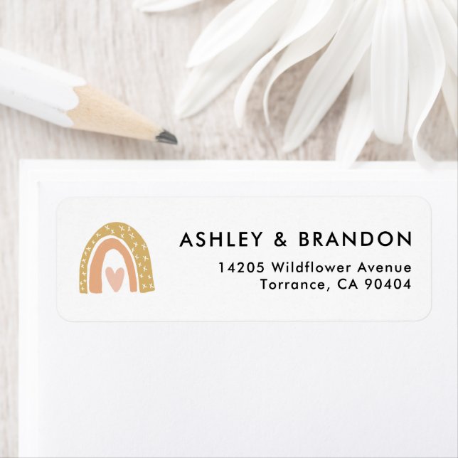 Girl Boho Rainbow Party Return Address Labels (Insitu)