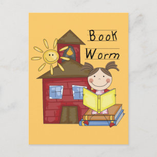 Girl Book Worm T-shirts and Gifts Postcard