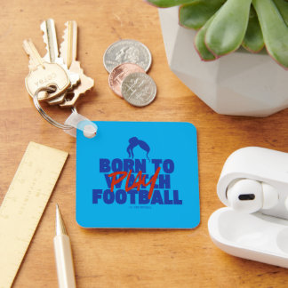 Girl Born to Play Football Keychain