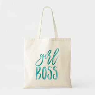 Girl Boss Aqua Watercolor Tote Bag