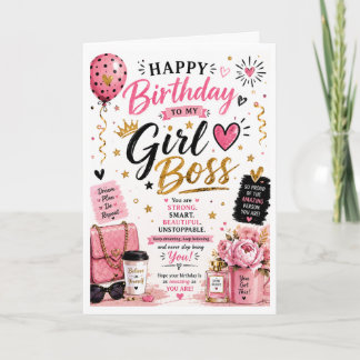 Girl Boss Birthday Card for Daughter 