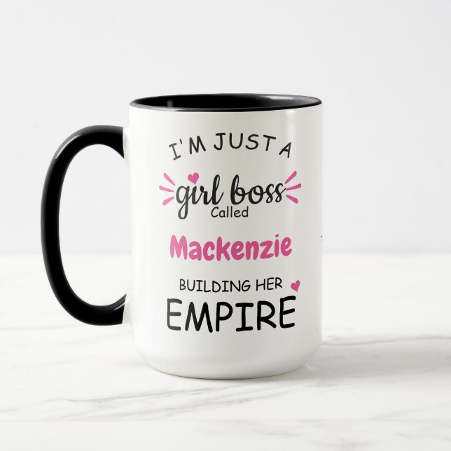 Girl Boss Building Her Empire Add Name Fun Chic Mug (Left)