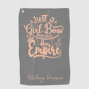 Girl Boss Building Her Empire Personalized Golf Towel