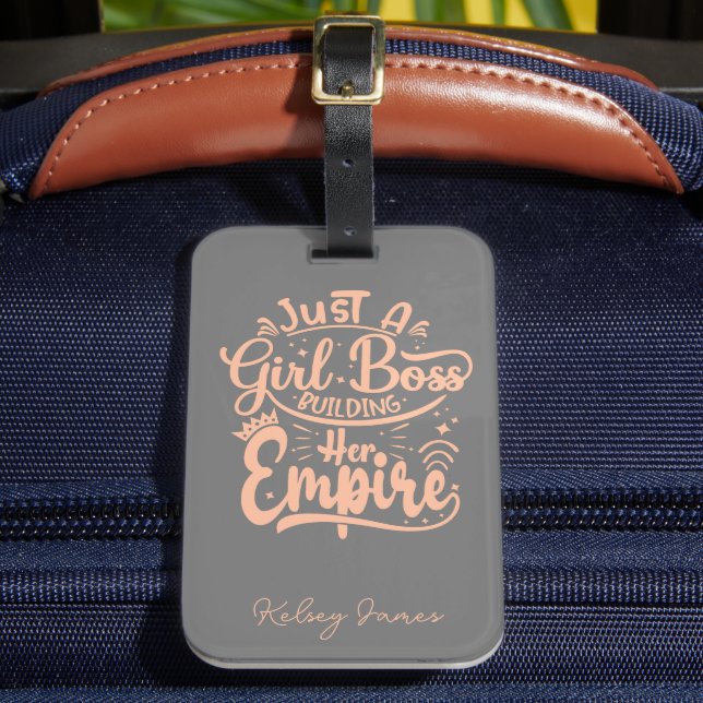 Girl Boss Building Her Empire Personalized  Luggage Tag (Front Insitu 2)
