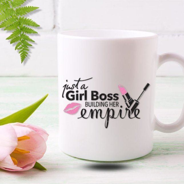 Girl Boss building her Empire - Pink Lipstick Coffee Mug (Creator Uploaded)