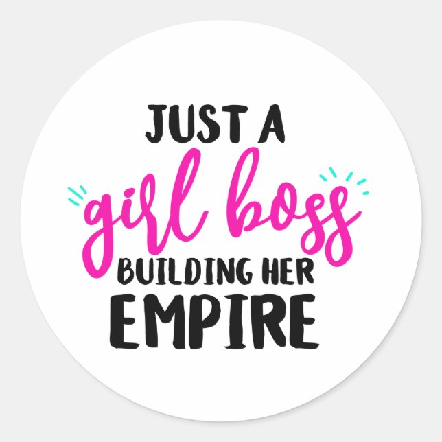 Girl Boss Classic Round Sticker (Front)