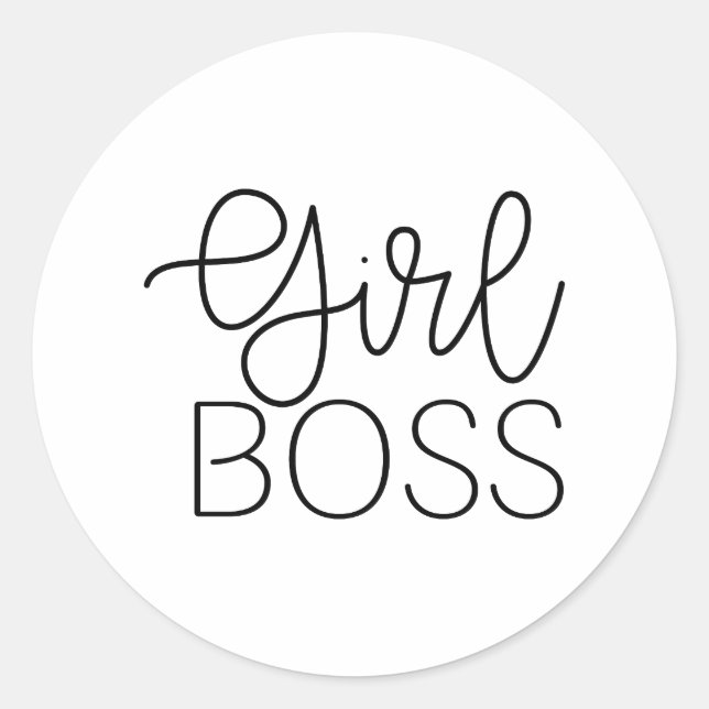 Girl Boss Classic Round Sticker (Front)