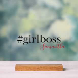 "Girl Boss" Desk Sign with Name