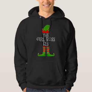 Girl Boss Elf Cute Matching Family Christmas Pajam Hoodie