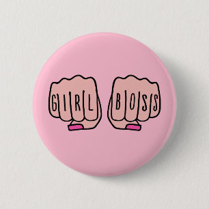 Girl boss female hands 2 inch round button
