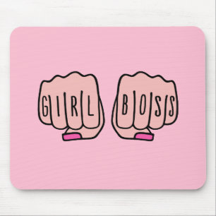 Girl boss female hands mouse pad
