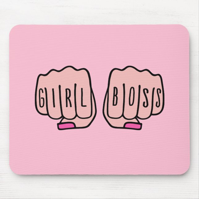Girl boss female hands mouse pad (Front)