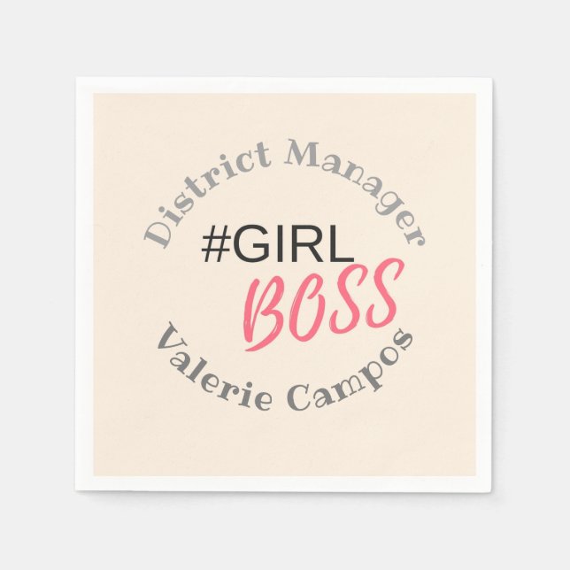 Girl Boss Personalized Napkin (Front)