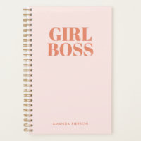 GIRL BOSS Pink Red Retro Calligraphy Planner