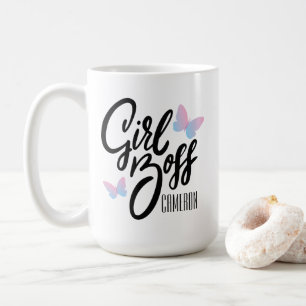 GIRL BOSS   Retro Typography Personalized Coffee Mug