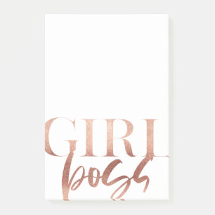 Girl Boss   Rose Gold Black Text   Post-it Notes