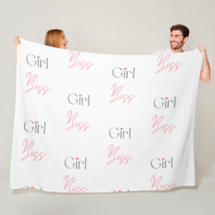 Girl Boss Word Text Girly Design Fleece Blanket
