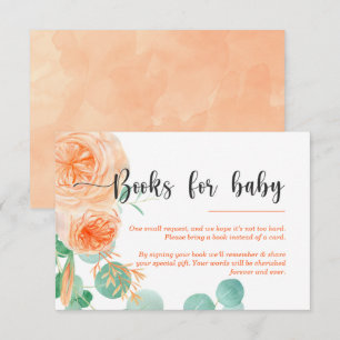 Girl Botanical Teal and orange Books for baby Invitation
