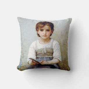 Girl, Bouguereau Throw Pillow