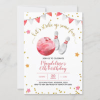 Girl Bowling Birthday Invitation