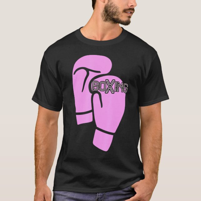 Girl Boxer Woman Boxing Pink Boxing Gloves       T-Shirt (Front)
