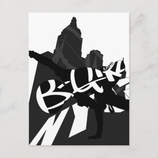 Girl Break Dancer NYC Silhouette Postcard
