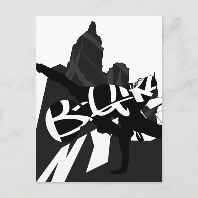 Girl Break Dancer NYC Silhouette Postcard (Front)