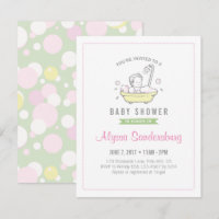 Girl Bubble Bath Baby Shower Invitation