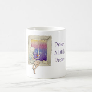 Girl & Bunny in Window Stars Heart Dream Coffee Mug
