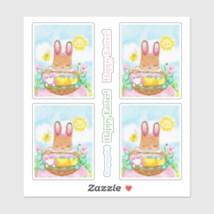 Girl Bunny with Basket Sticker