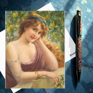 Girl by Lemon Tree by Emile Vernon Postcard