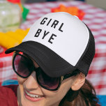 Girl, Bye | Quote Trucker Hat<br><div class="desc">Ward off others' drama before it starts with our cute pop-culture inspired trucker hat featuring "girl, bye" in black block lettering.</div>