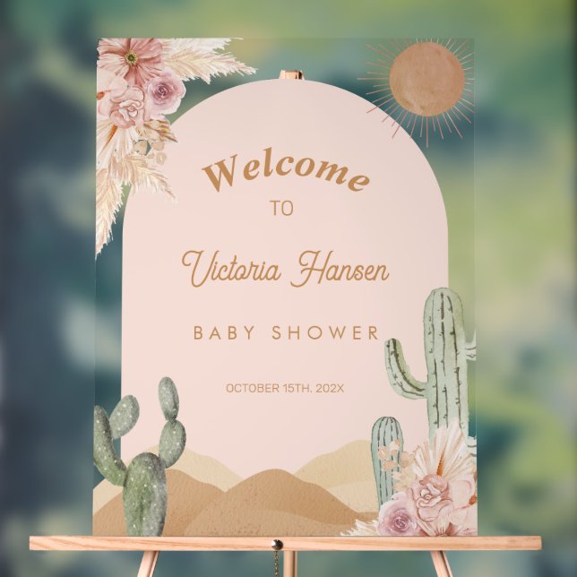 Girl Cactus Desert Baby Shower Southwestern (Neutre)