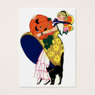 Girl carrying pumpkin
