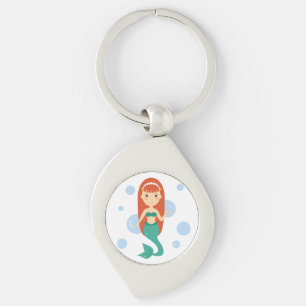 Girl cartoon mermaid princess keychain