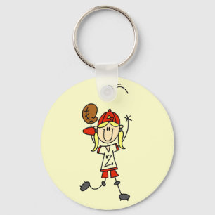 Girl Catching Baseball T-shirts and Gifts Keychain