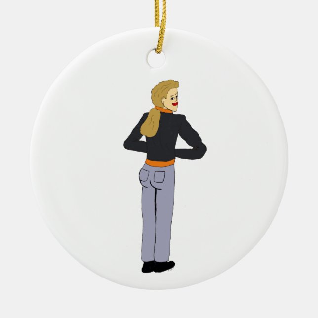 girl  ceramic ornament (Front)